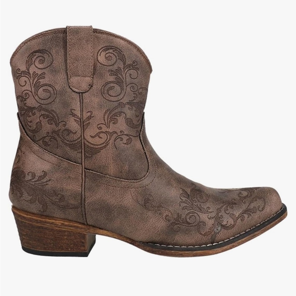 Brown Western Ankle Boots